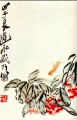 Qi Baishi impaciencia y langostas tinta china antigua